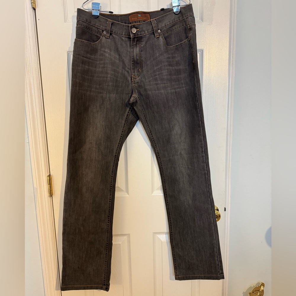 James Tattersall Classic Dark Gray Men's Straight Designer Jeans